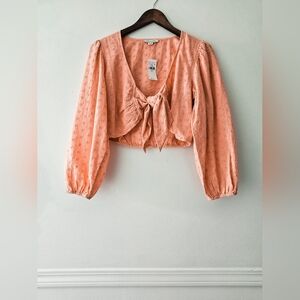 long-sleeved, tie-front top from American Eagle.